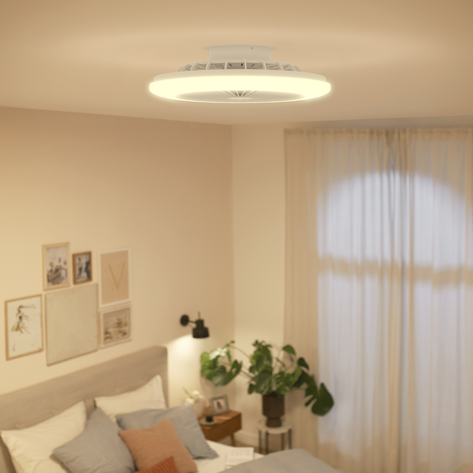 Ventilador Philips Amigo con luz led integrada de 20W - 4400 lúmens, Luz Blanca regulable 