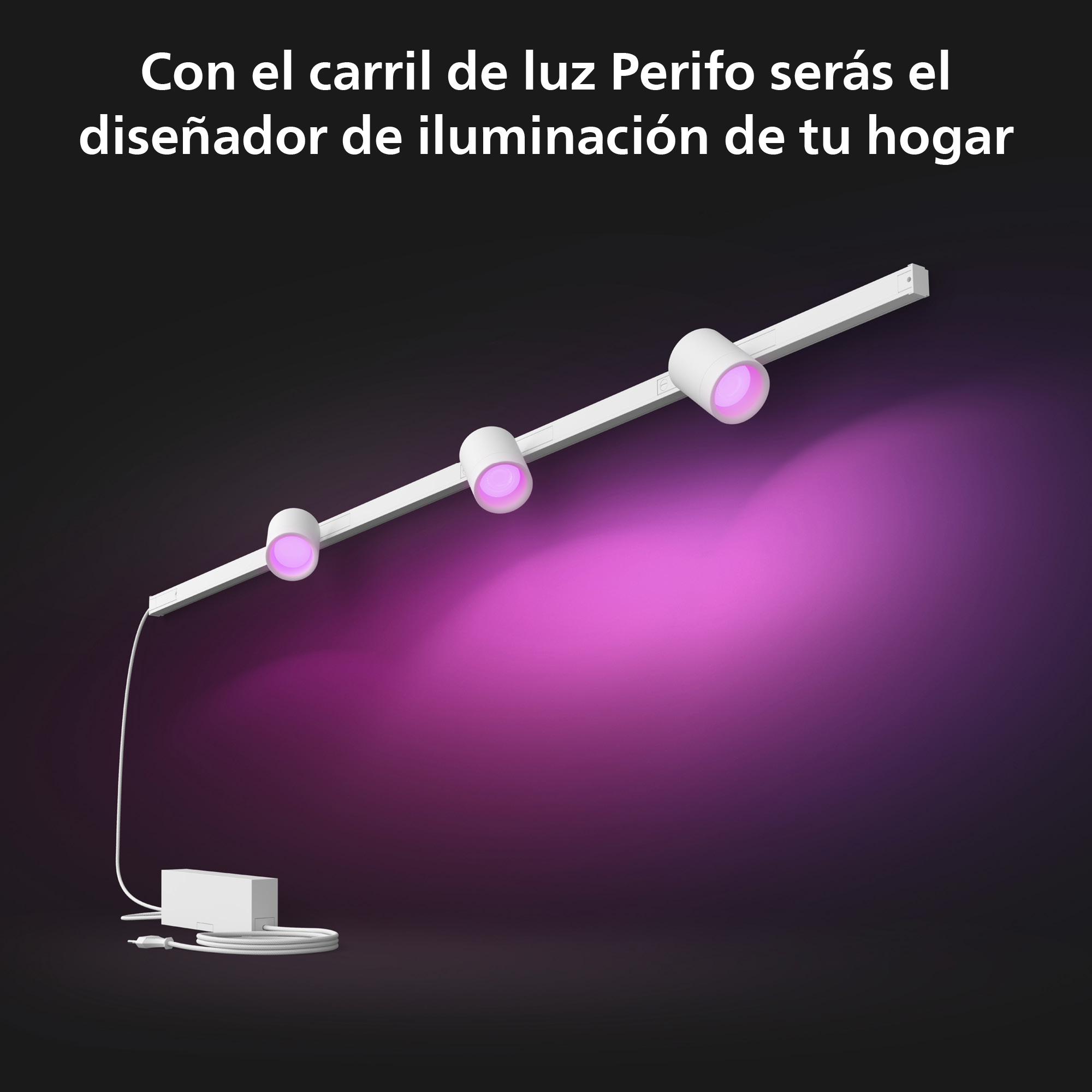 kit Hue Perifo techo - carril lineal set 3 spot blanco Zigbee y Bluetooth 