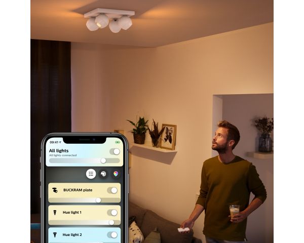 Foco de cuatro luces BUCKRAM - Philips Hue - Blanco