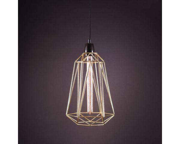 Lámpara colgante Diamante 5 - FilamentStyle - Oro/Negro