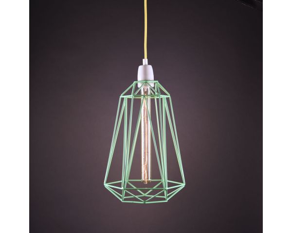 Lámpara colgante Diamante 5 - FilamentStyle - Tuquesa/Amarillo
