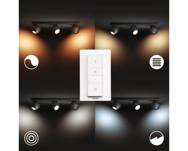 Foco triple BUCKRAM - Philips Hue - Negro