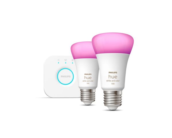 Kit de inicio iluminación inteligente E27 White and Color Ambiance - Philips Hue