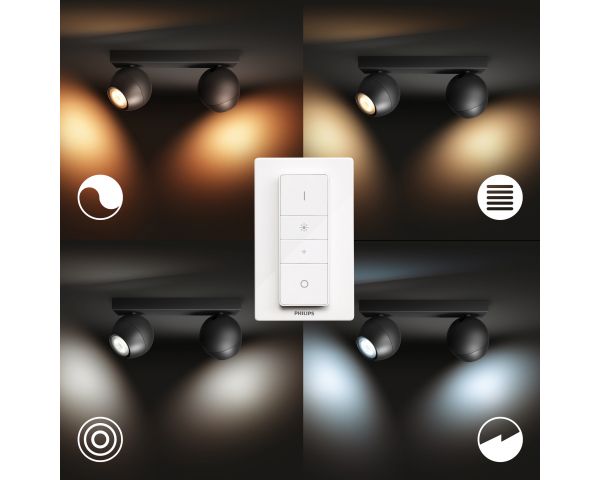 Foco doble BUCKRAM - Philips Hue - Negro