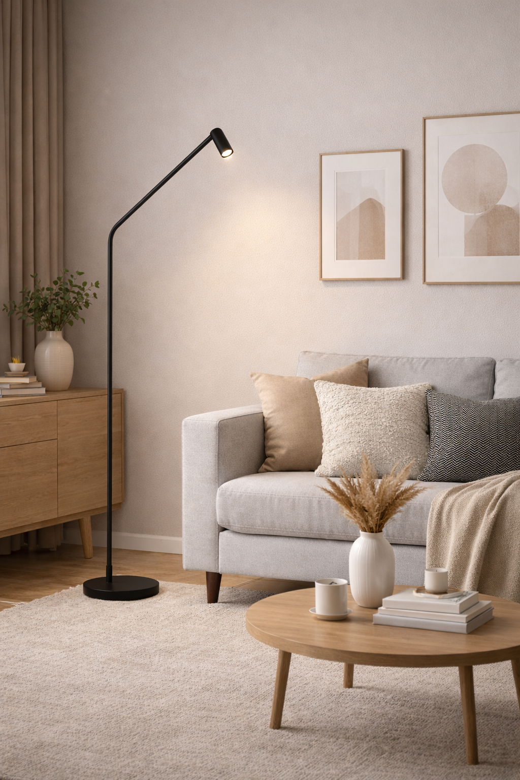 Lámpara de Pie LED Ideal Lux EASY PT NERO 3000K (Negro)