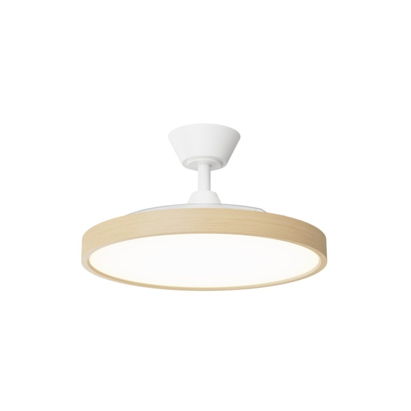 Plafón Ventilador Sulion Bombay Estilo Blanco/Madera Ø 106cm LED 36W DC CCT