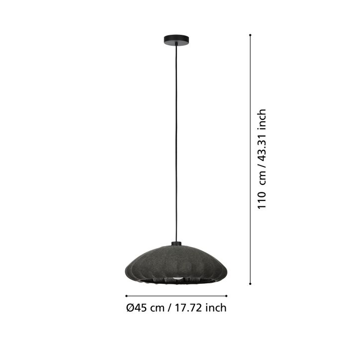 Lámpara Colgante BARLASTON - Pantalla Lavable de Algodón | Sin Mantenimiento | Eglo Lighting