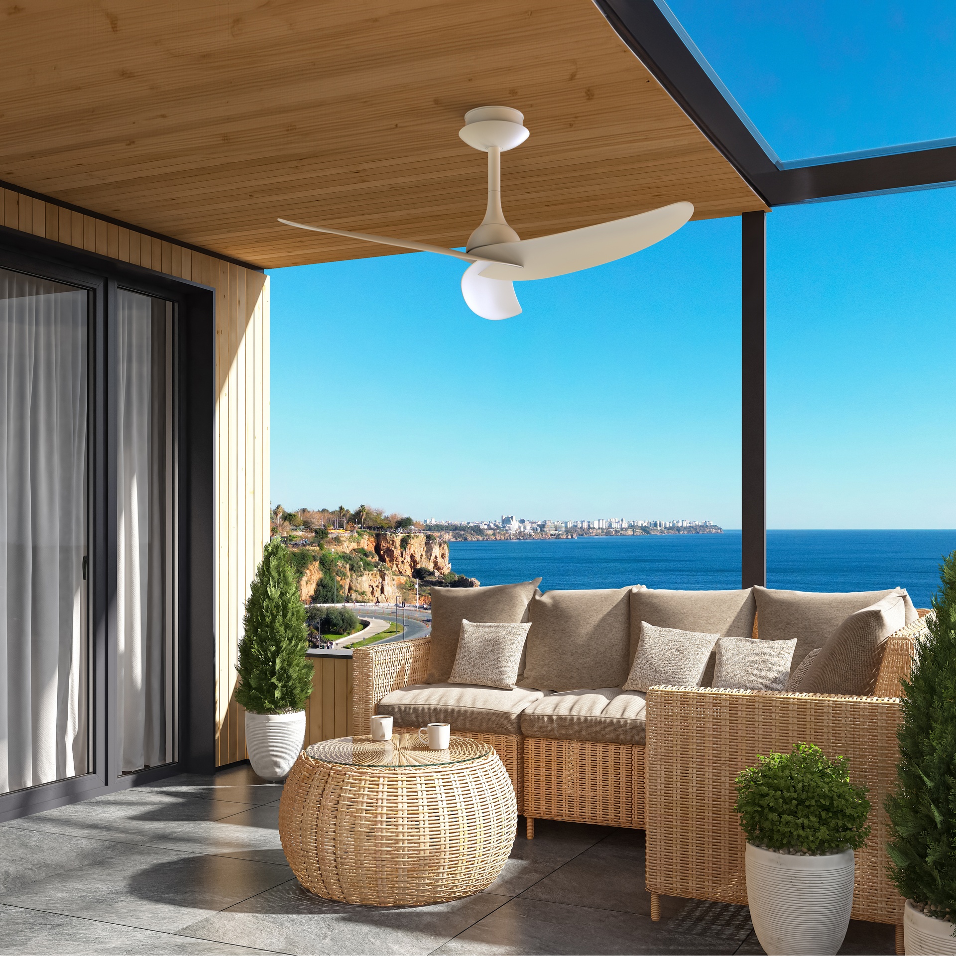 Ventilador Techo Ipanema L Blanco IP44 Exterior | Mantra