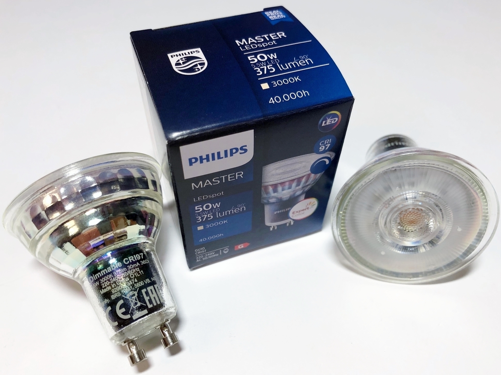 Bombilla LED Philips MASTER ExpertColor 5.5W (Equiv. 50W) GU10 2700K 36D Regulable