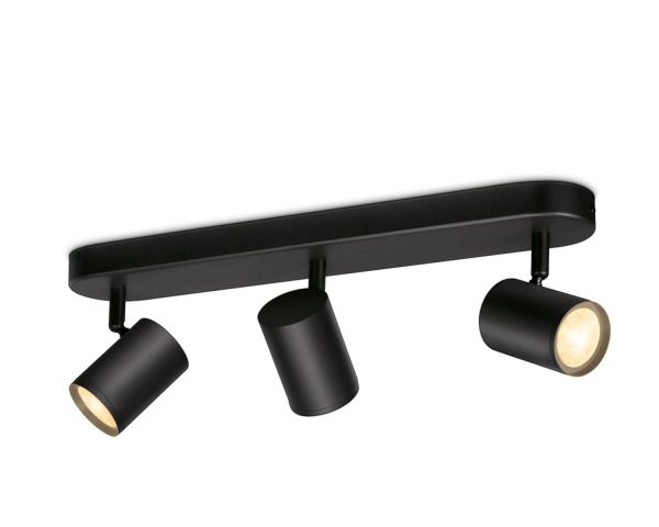 Foco de tres luces IMAGEO White - WiZ - Negro