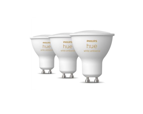 Pack de 3 bombillas inteligentes 4,3W GU10 White Ambiance - Philips Hue