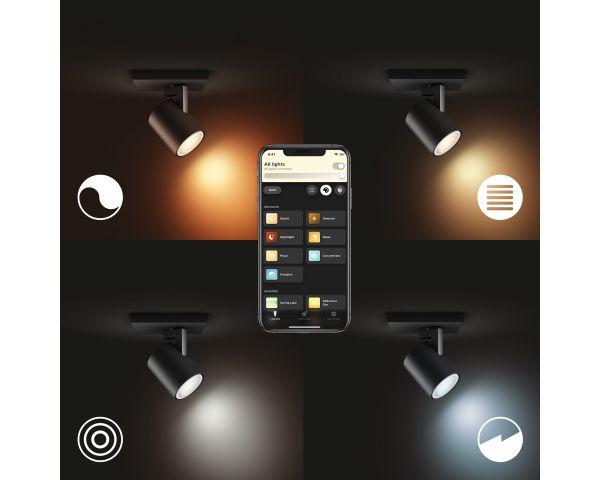 Foco RUNNER sin mando - Philips Hue - Negro