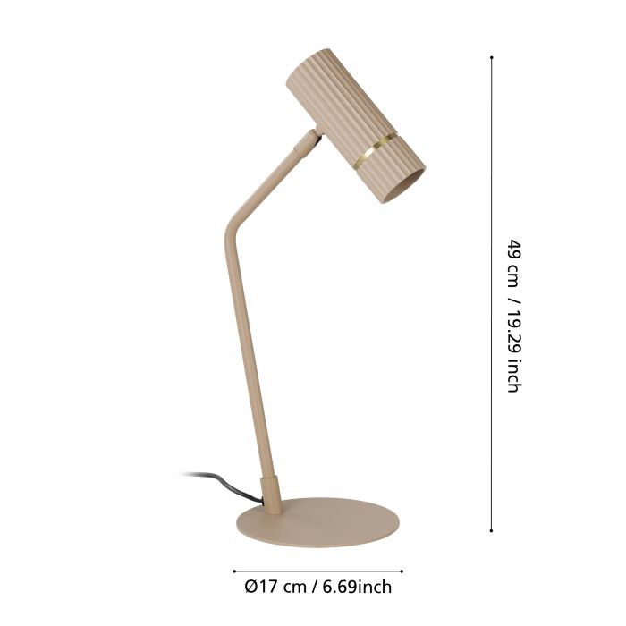 Caminia Lámpara de mesa led con 1 bombilla gu10 color Arena | Eglo