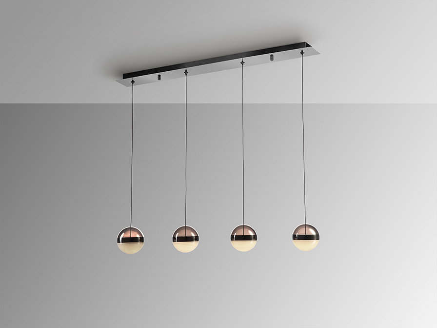 Lámpara de techo ORBES- 4 Luces CROMO NEGRO D12 | Schuller