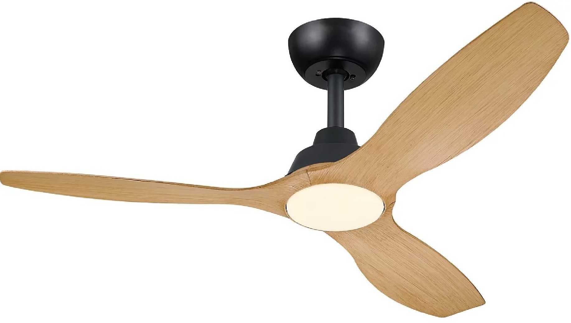 Ventilador de techo Olas LED DC Ø132cm Negro/Madera| Philips
