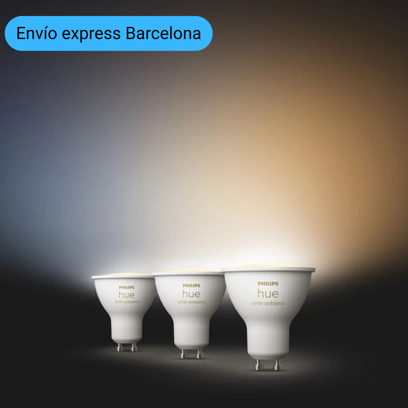 Pack de 3 bombillas inteligentes 4,3W GU10 White Ambiance | Philips Hue