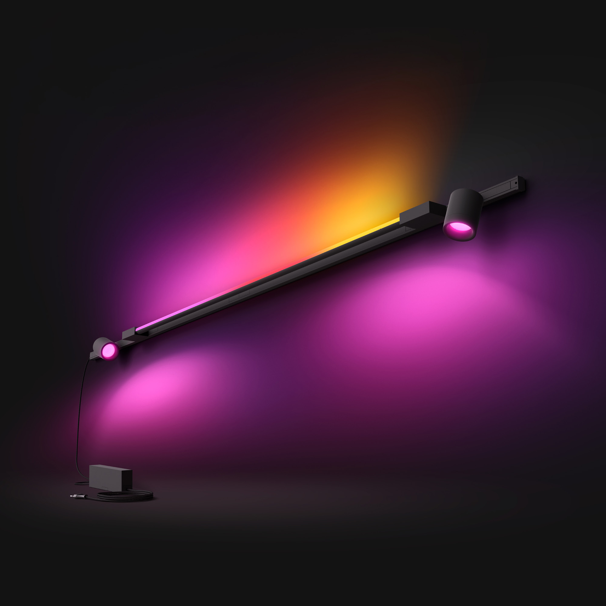 Kit Perifo Base de Pared lineal o a techo (2 Foco, 1 Tubo de Luz Compacto) Zigbee y Bluetooth. 