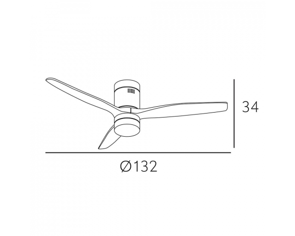 Ventilador Aguilon DC con luz - Fabrilamp - Roble