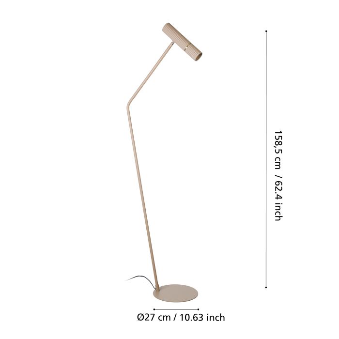 Caminia Lámpara de pie led con 1 bombilla gu10 color Arena | Eglo
