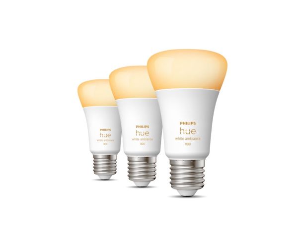 Pack de 3 bombillas inteligentes 6W E27 White Ambiance - Philips Hue