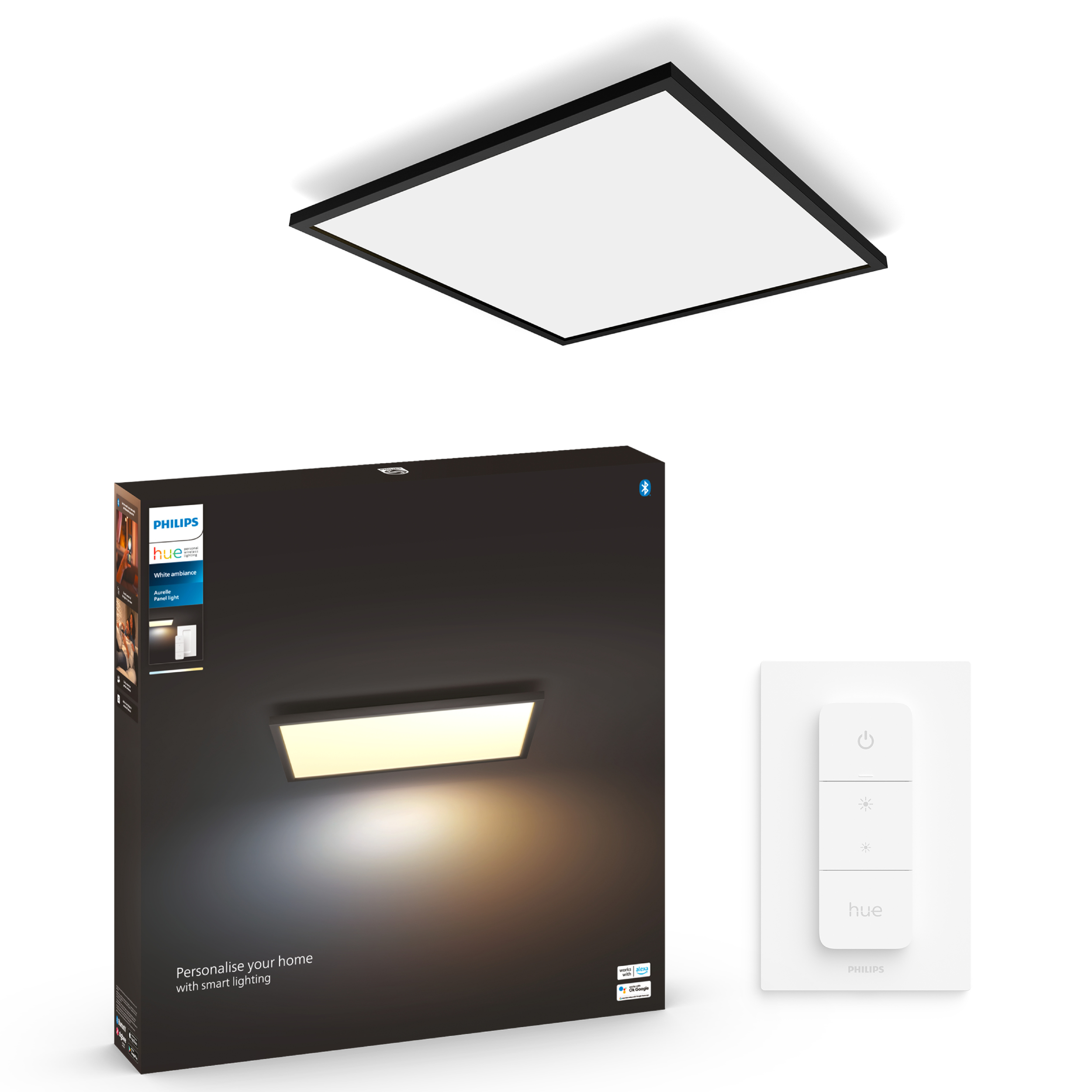  Panel Led Inteligente Philips Hue Aurelle, 39W. 60x60 - Color Negro