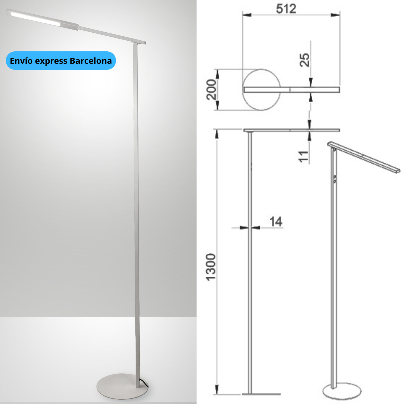 Lámpara de Pie IDEAL LED - Blanca | Fabas Luce