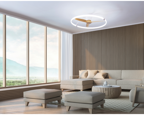 Ventilador Nepal - Mantra Iluminación - Madera Haya