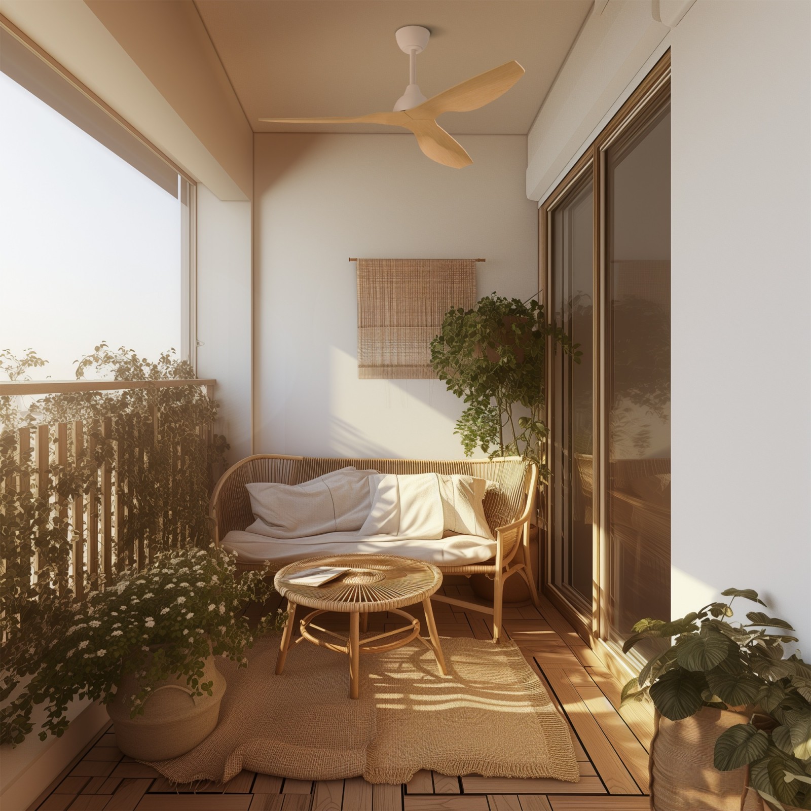  IVY VENTILADOR DE TECHO BLANCO-MADERA | Sulion