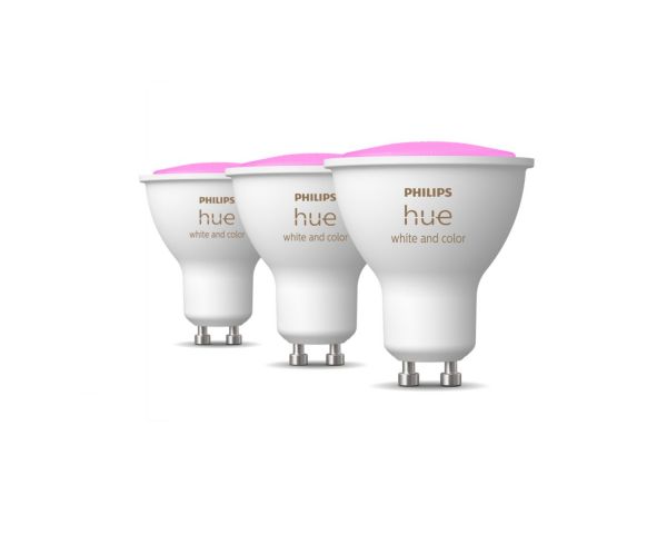 Pack de 3 bombillas inteligentes 4,3W GU10 White and Color Ambiance - Philips Hue