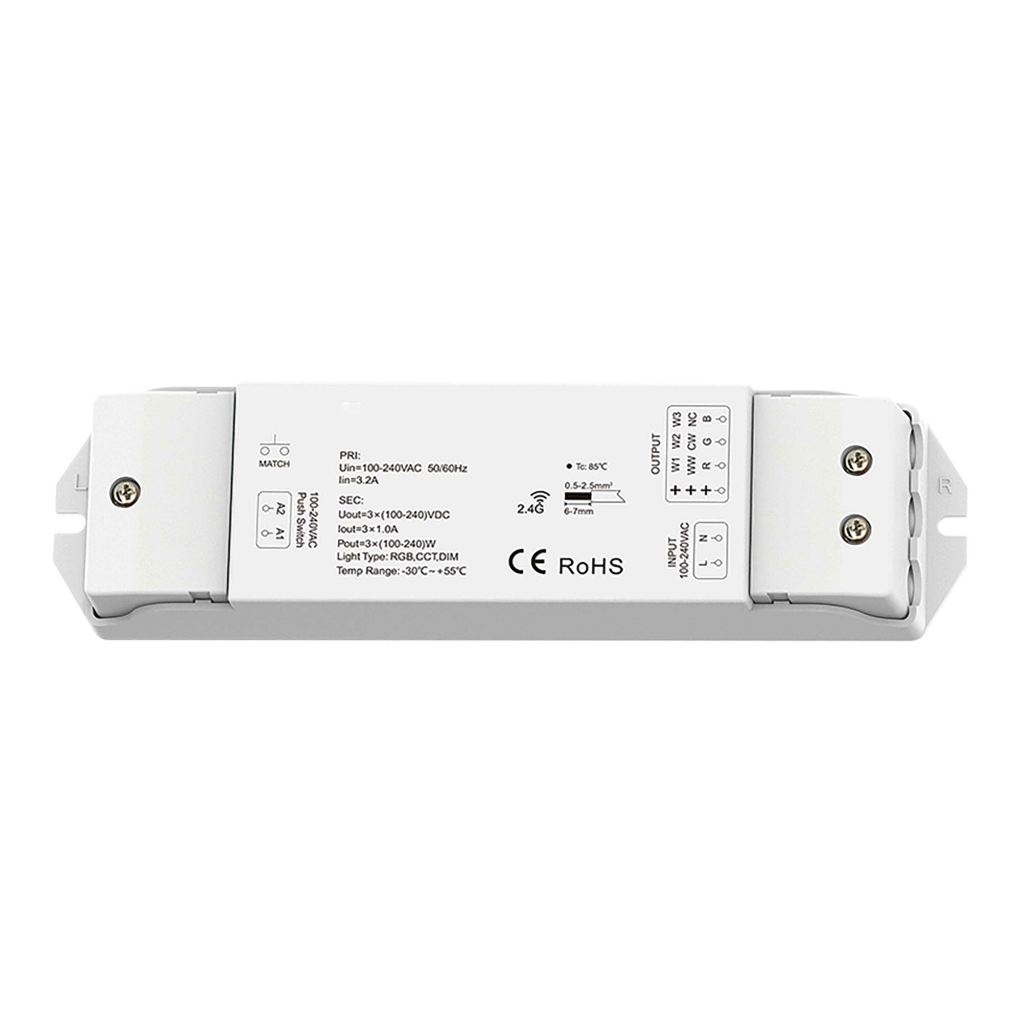 Controlador a 230V - 3 canales RGB | Luz Negra
