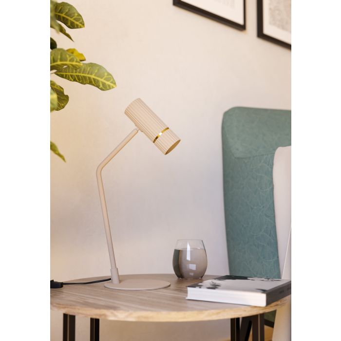 Caminia Lámpara de mesa led con 1 bombilla gu10 color Arena | Eglo
