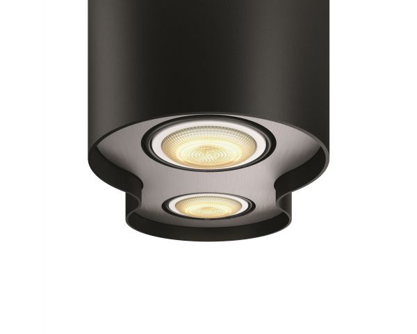 Foco doble PILLAR - Philips Hue - Negro