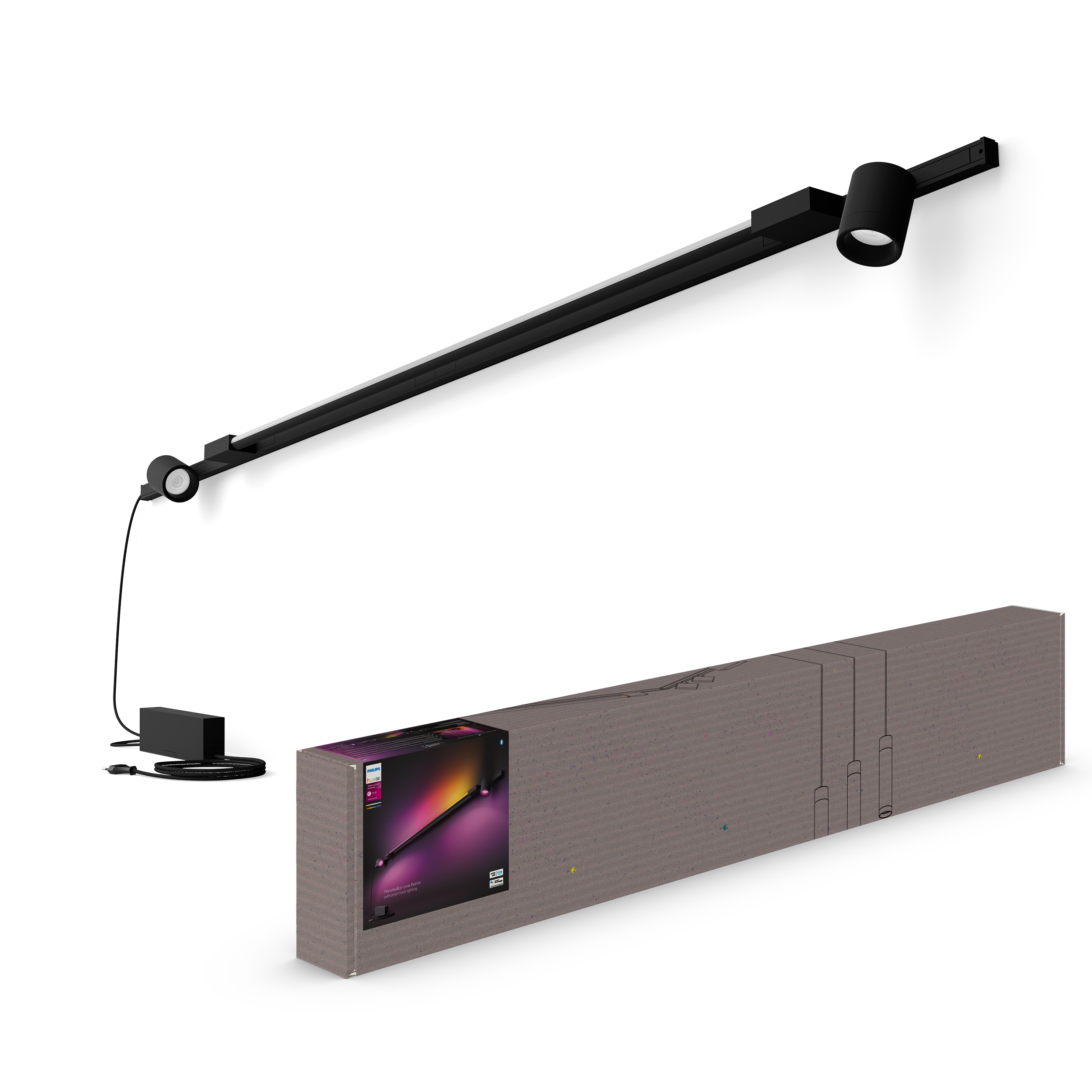 Kit Perifo Base de Pared lineal o a techo (2 Foco, 1 Tubo de Luz Compacto) Zigbee y Bluetooth. 