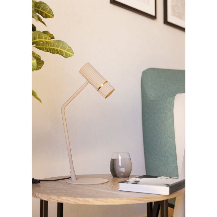 Caminia Lámpara de mesa led con 1 bombilla gu10 color Arena | Eglo