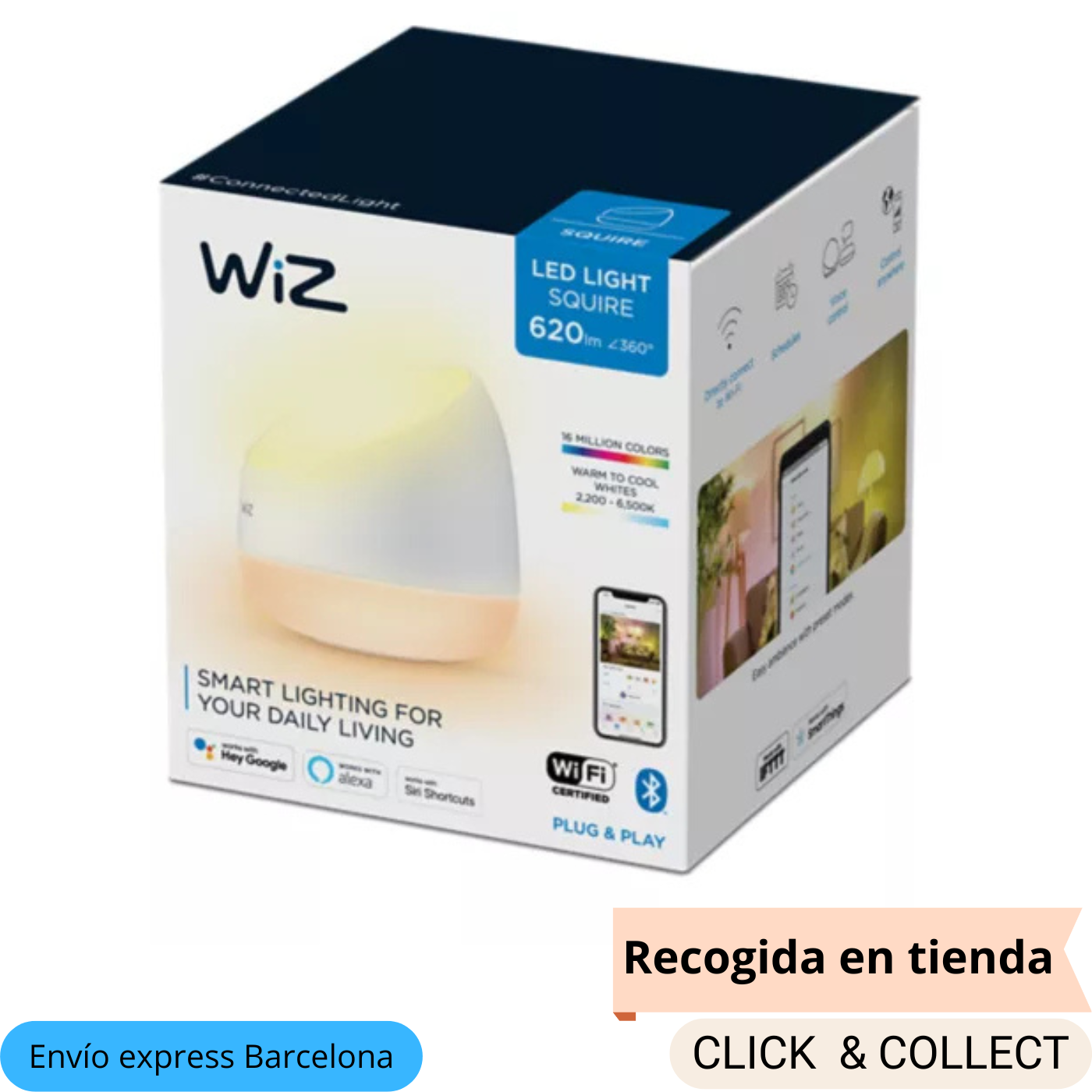 Lámpara de Mesa Inteligente SQUIRE Dual Zone LED RGB | Control Wi-Fi | WIZ