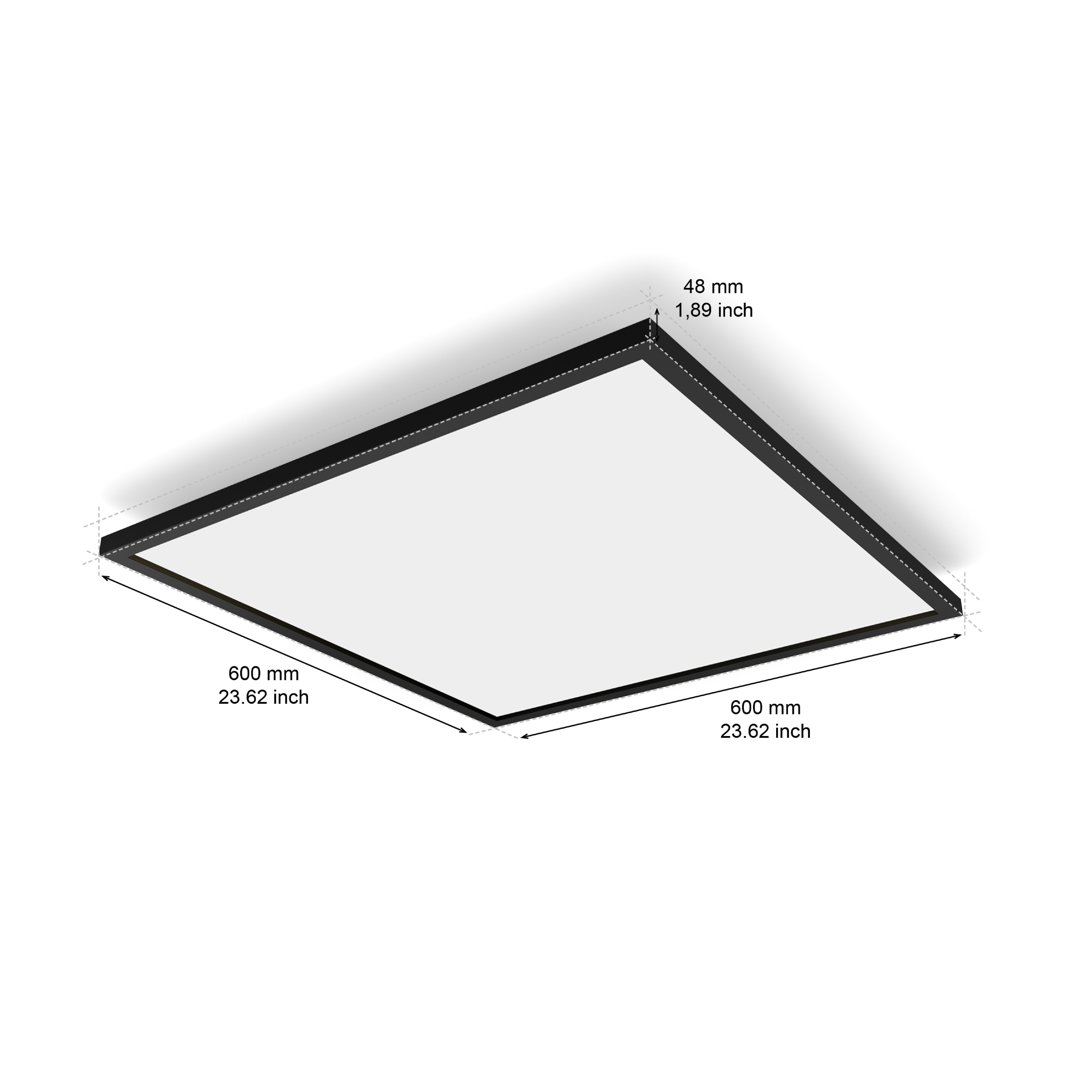  🟡 Panel Led Inteligente Philips Hue Aurelle, 39W. 60x60 - Color Negro