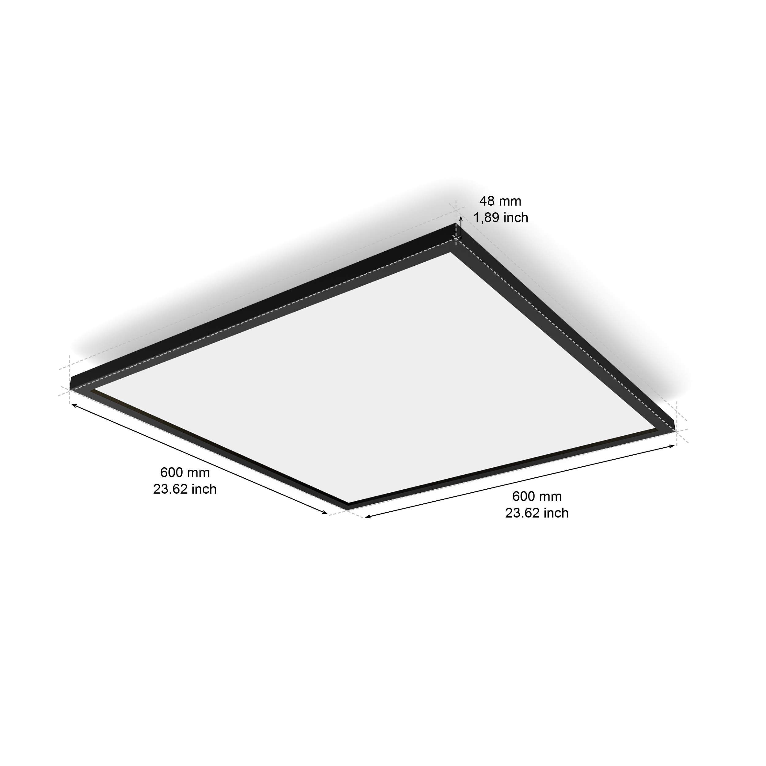  Panel Led Inteligente Philips Hue Aurelle, 39W. 60x60 - Color Negro