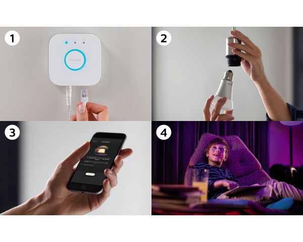 Kit de inicio iluminación inteligente 4,2W GU10 White and Color Ambiance - Philips Hue