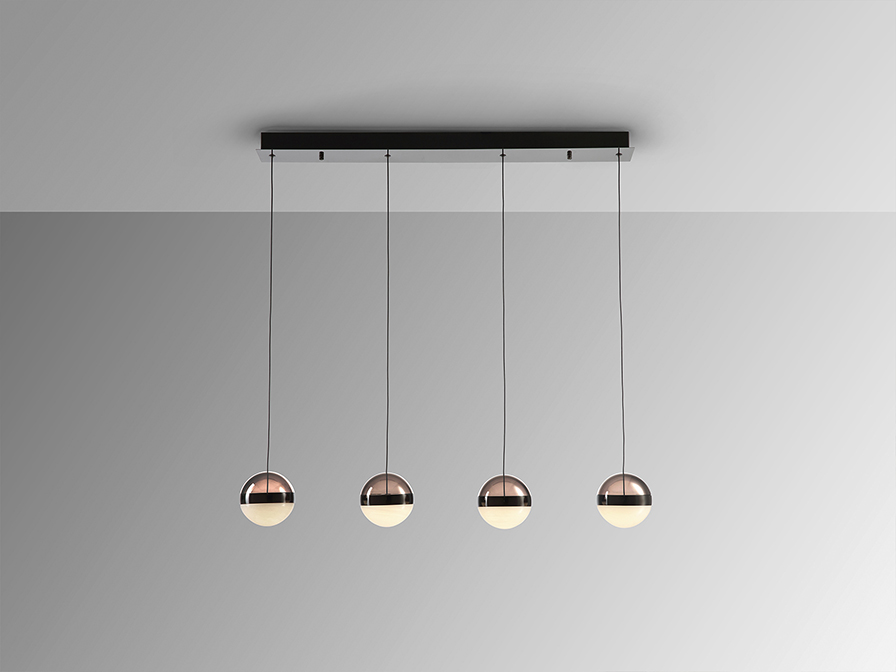 Lámpara de techo ORBES- 4 Luces CROMO NEGRO D12 | Schuller
