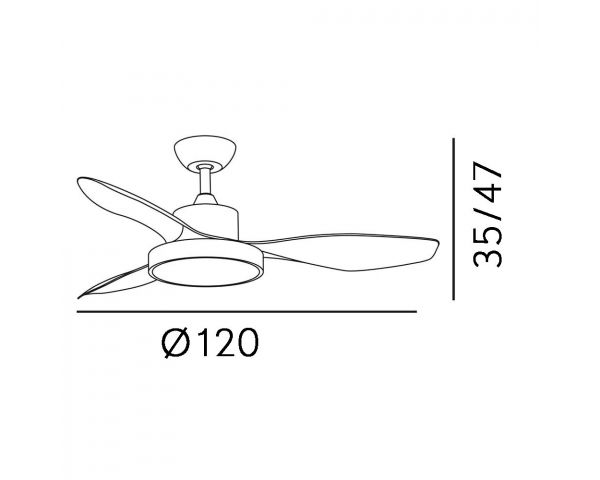 Ventilador HAYATE - Fabrilamp - Níquel Haya