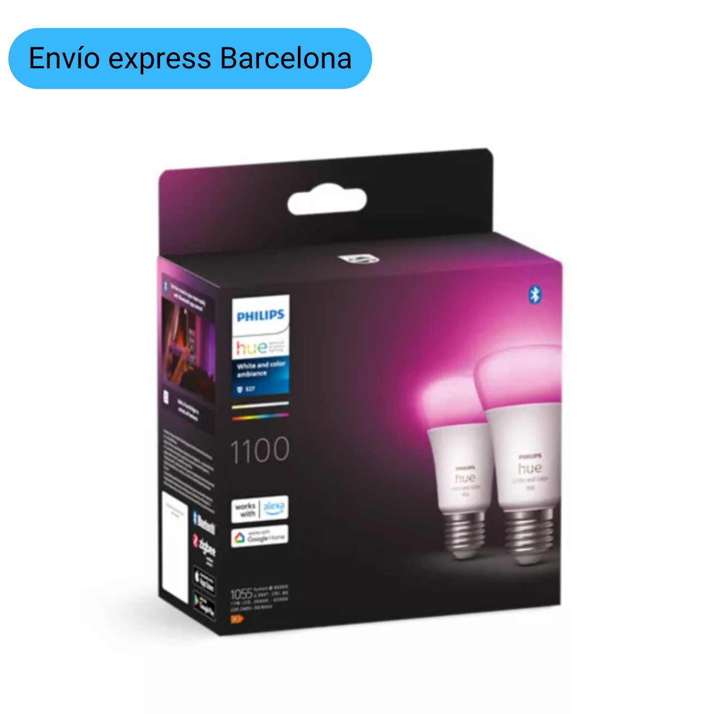 Pack bombillas inteligentes 11W E27 White and Color Ambiance | Philips Hue