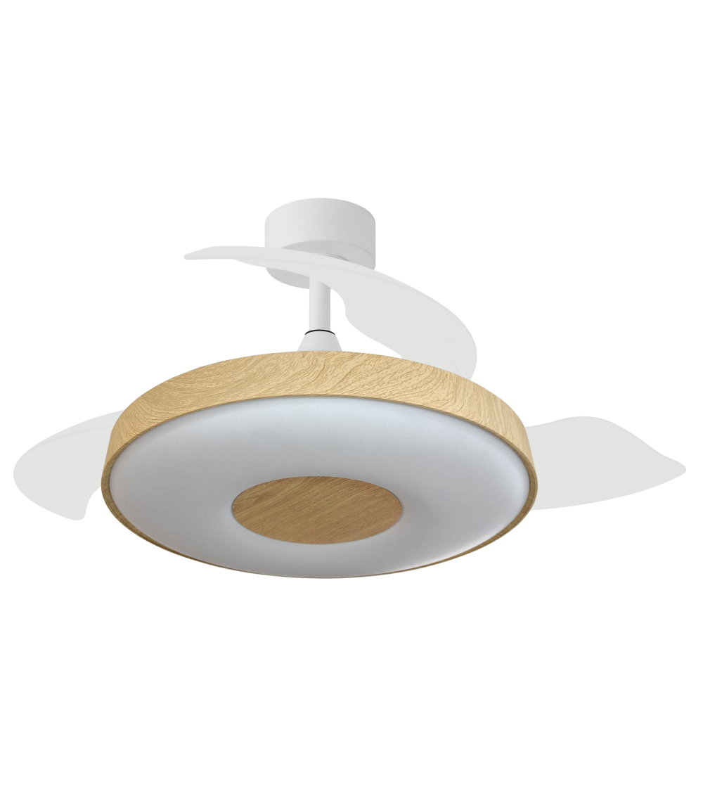 Ventilador de Techo París Blanco con Luz LED y Mando