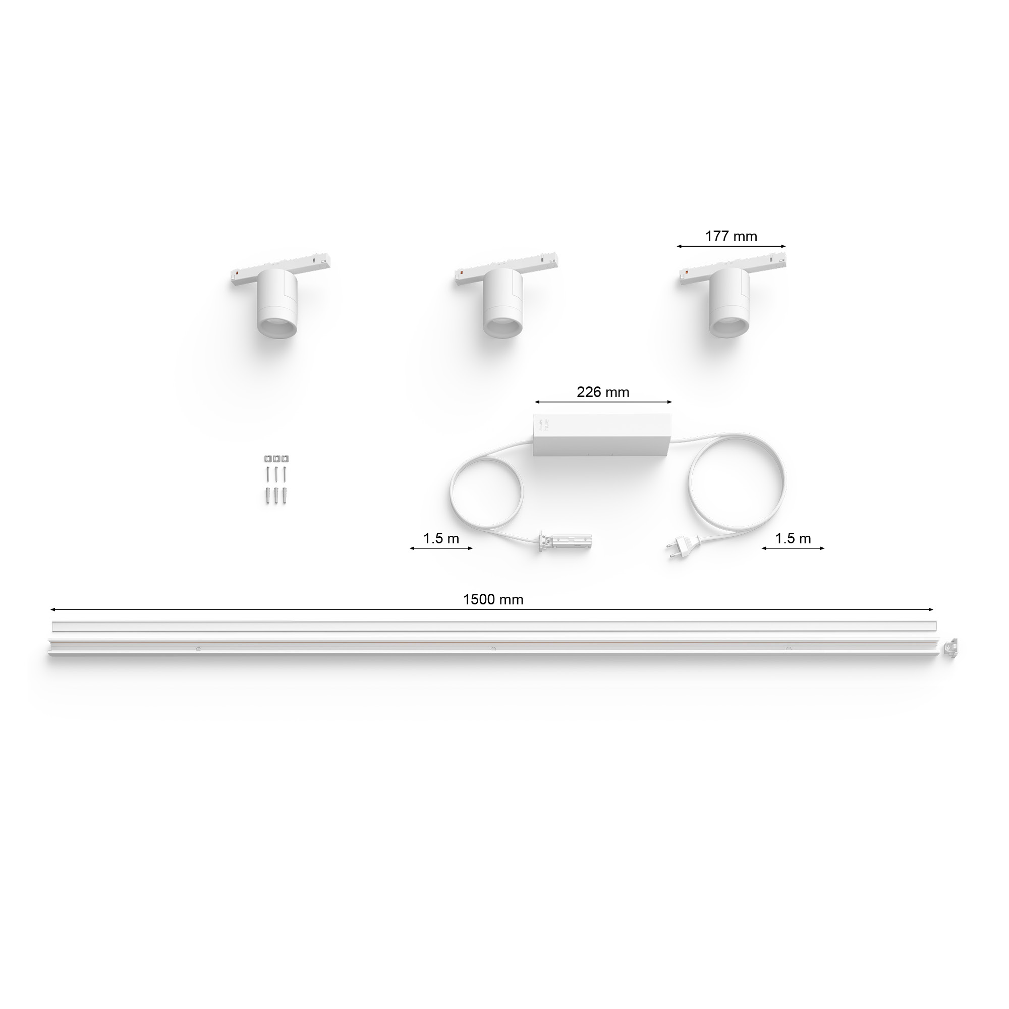 kit Hue Perifo techo - carril lineal set 3 spot blanco Zigbee y Bluetooth 