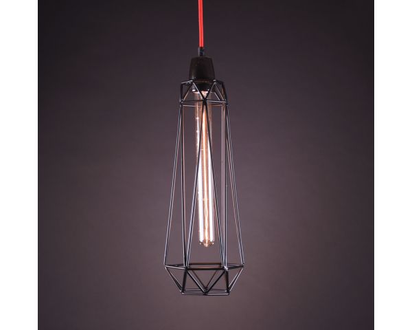 Lámpara Colgante Diamante 2 - FilamentStyle - Negro/Rojo