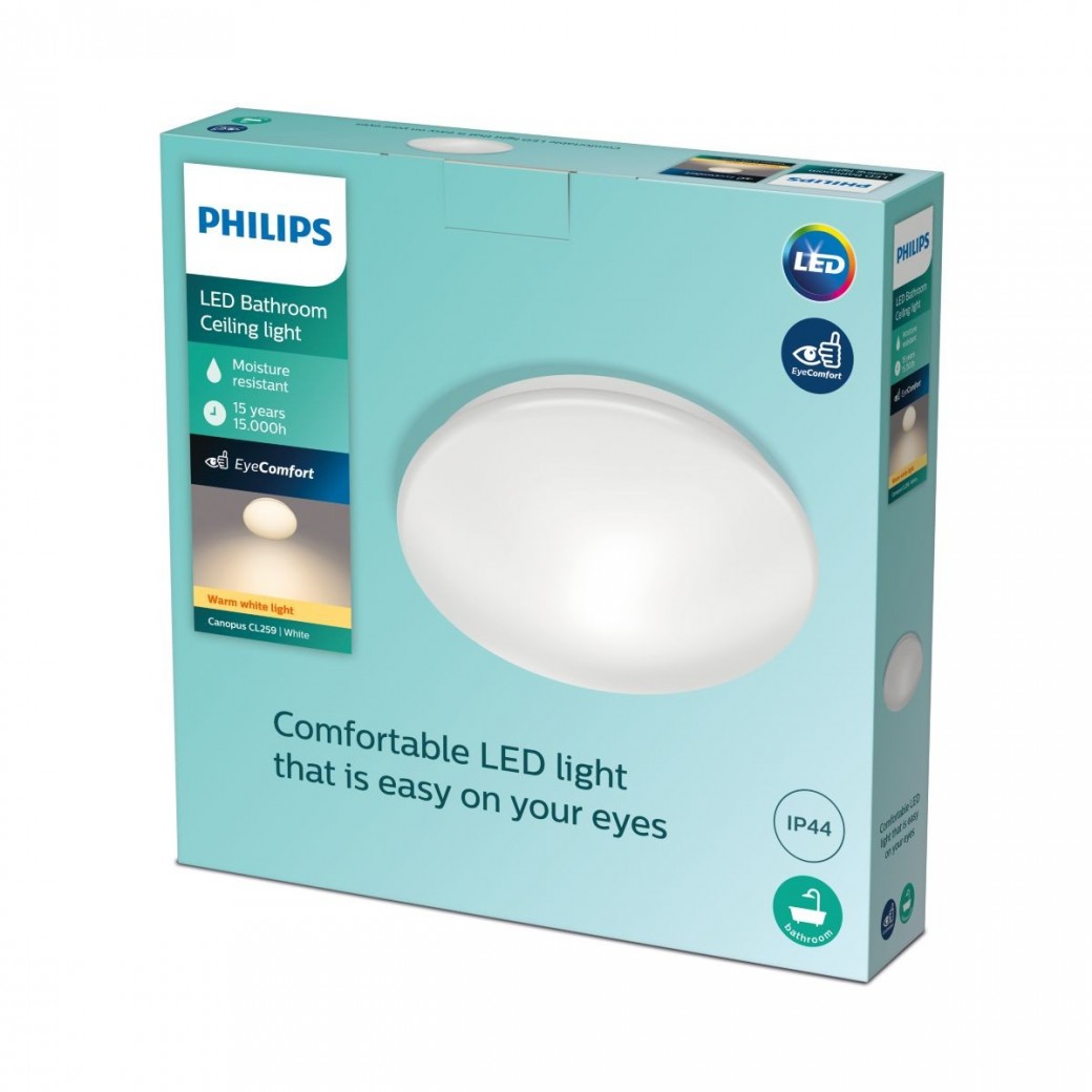 Plafón CANOPUS CL259 RD 17W 27K W HV IP44 06 | Philips 