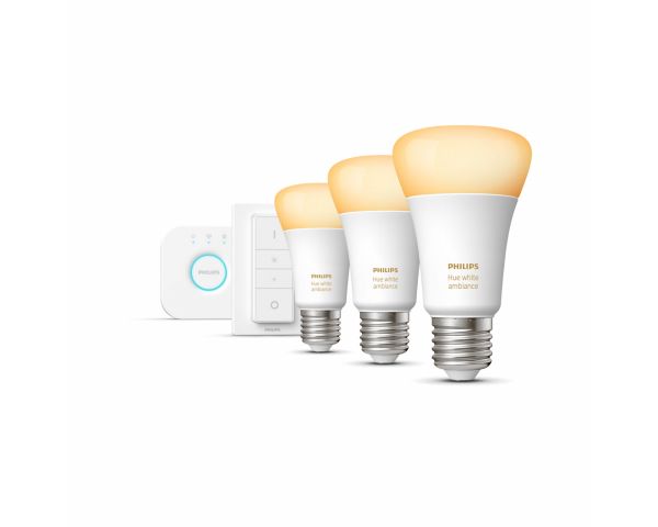 Kit de inicio iluminación inteligente 8W E27 White Ambiance - Philips Hue