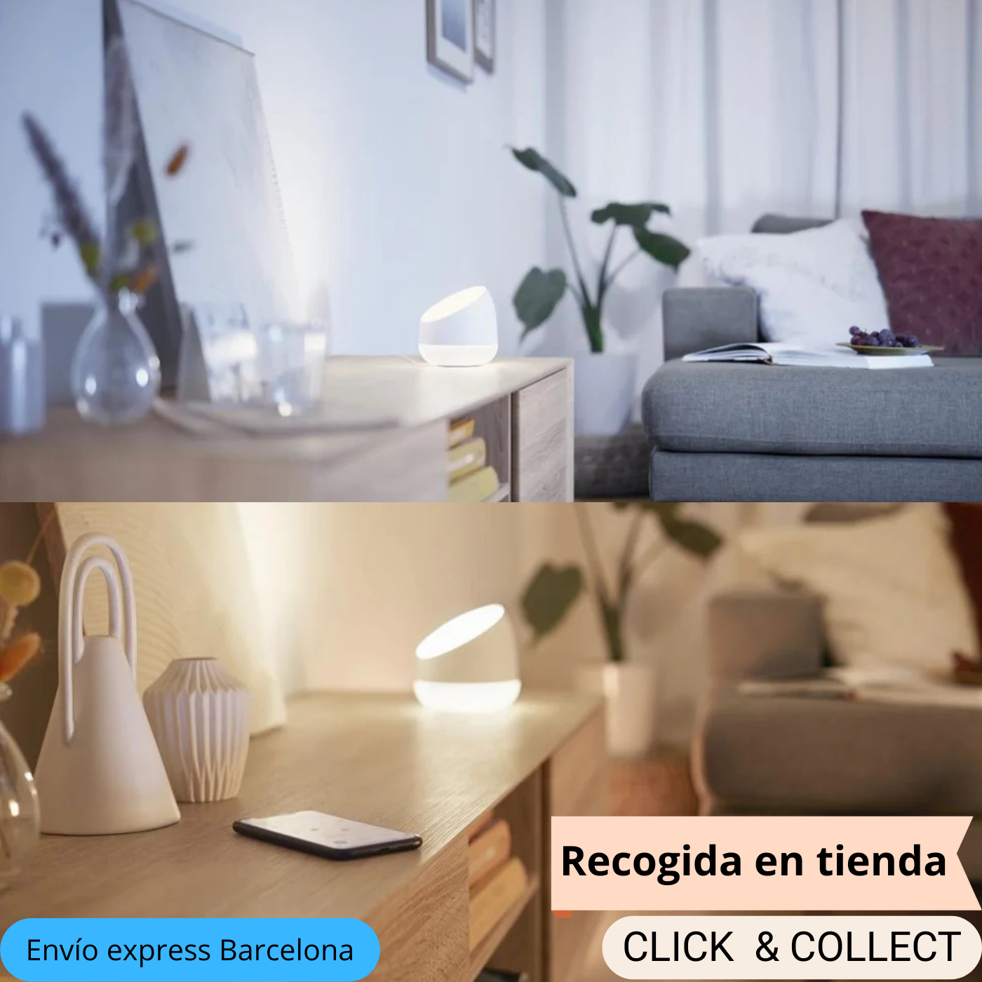 Lámpara de Mesa Inteligente SQUIRE Dual Zone LED RGB | Control Wi-Fi | WIZ