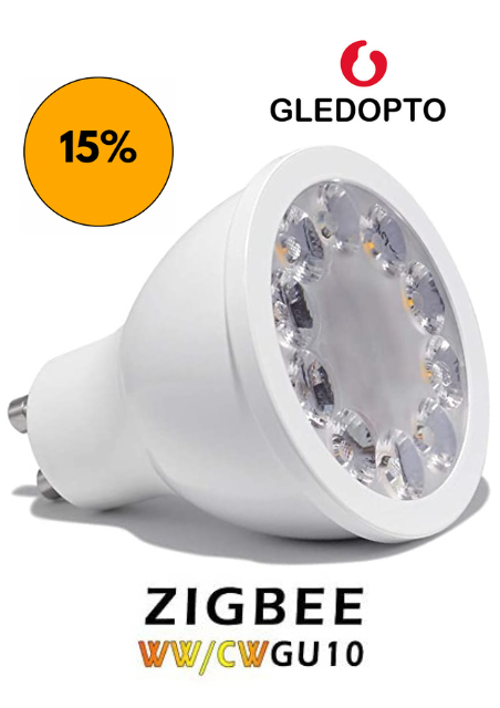 GLEDOPTO-bombilla Led inteligente ZigBee 3.0, GU10, 5W, RGBCCT, ángulo de haz de 30 grados.
