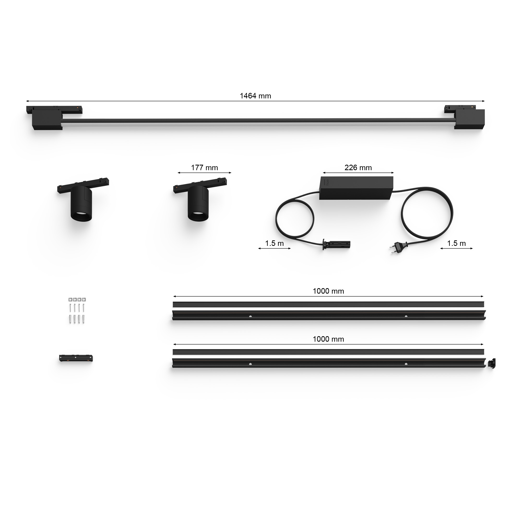 Kit Perifo Base de Pared lineal o a techo (2 Foco, 1 Tubo de Luz Compacto) Zigbee y Bluetooth. 