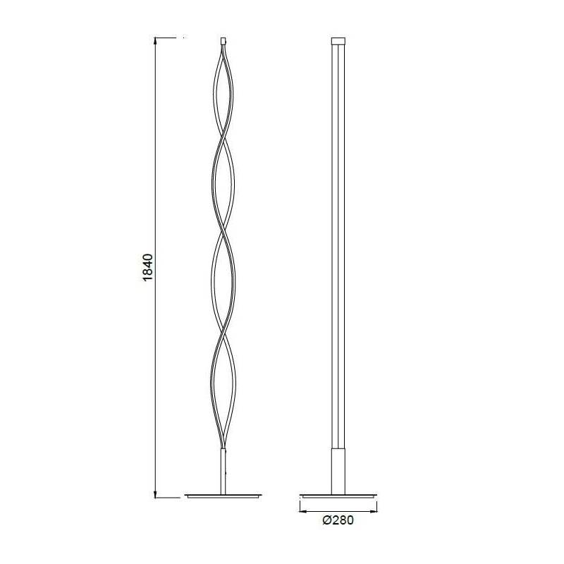 Lámparaa de pie SÁHARA XL CROMO LED 28W DIMMABLE | Mantra